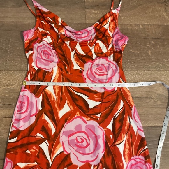 Diane Von Furstenberg Alik spaghetti strap rose print midi dress, S - Picture 10 of 11